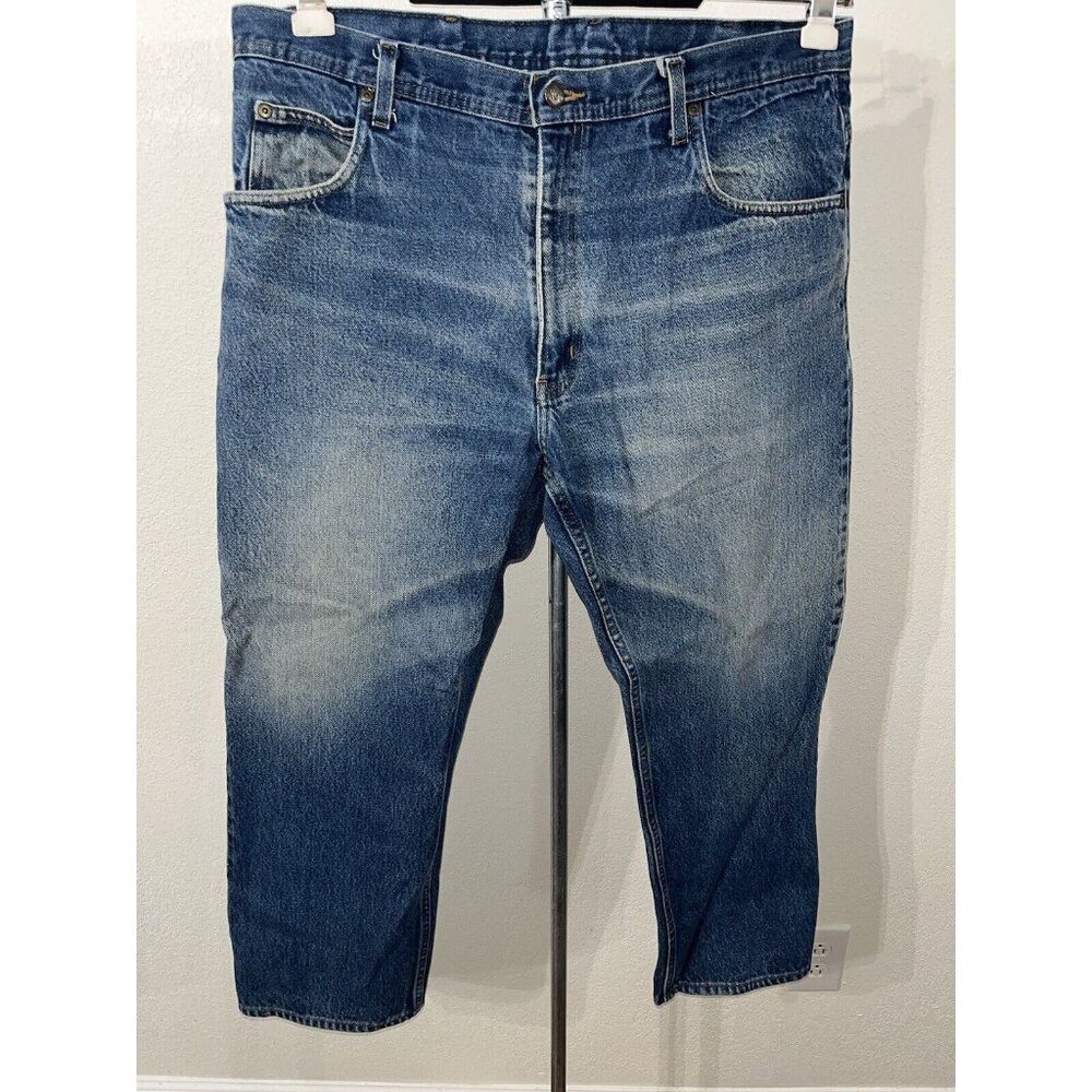 Key Mens Jeans 40X30 Medium Wash Straight Leg Cotton Blend